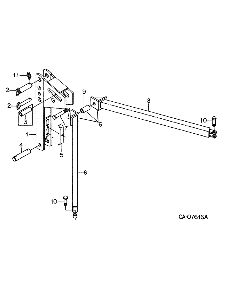 Схема запчастей Case IH 365 - (D-06) - MAST AND STABILIZER (09) - CHASSIS