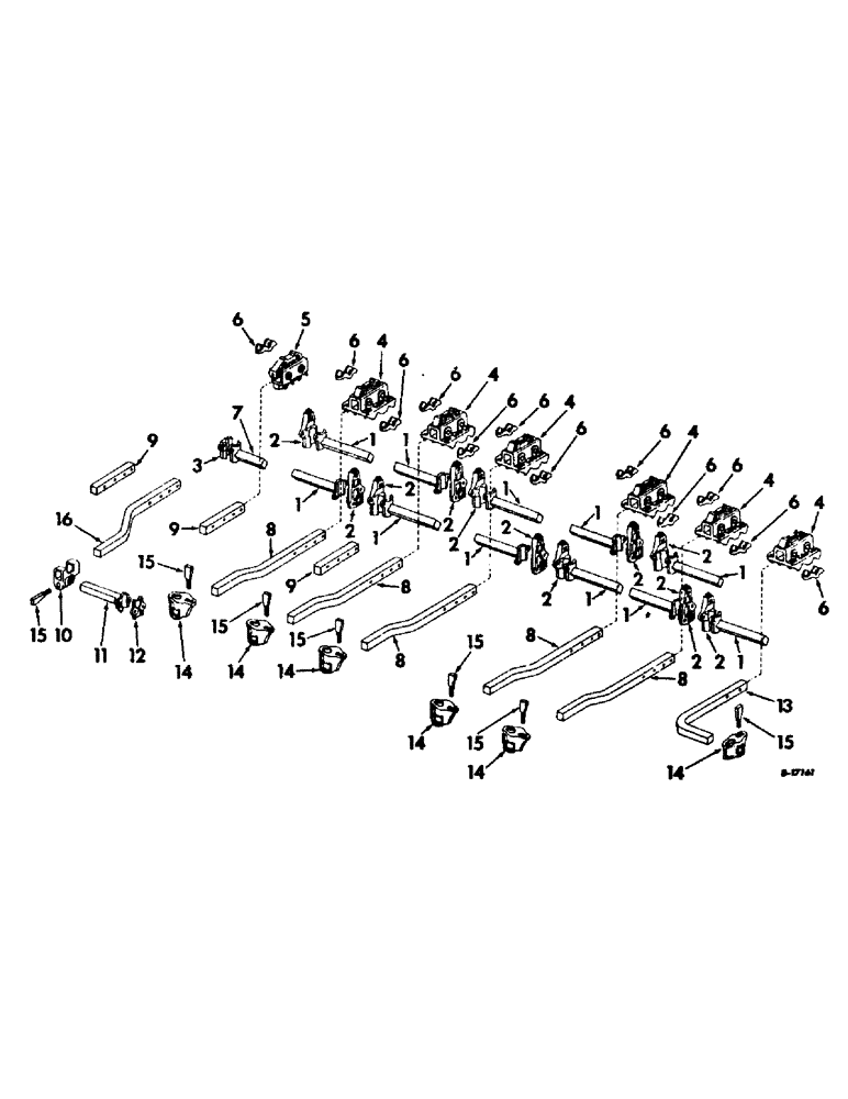 Схема запчастей Case IH 85 - (AN-19) - SQUARE BARS, EXTENSIONS & CLAMPS, 22, 25, 34 & 37 EQUIPMENT, 8 & 12-ROW NARROW (1968-1972) 