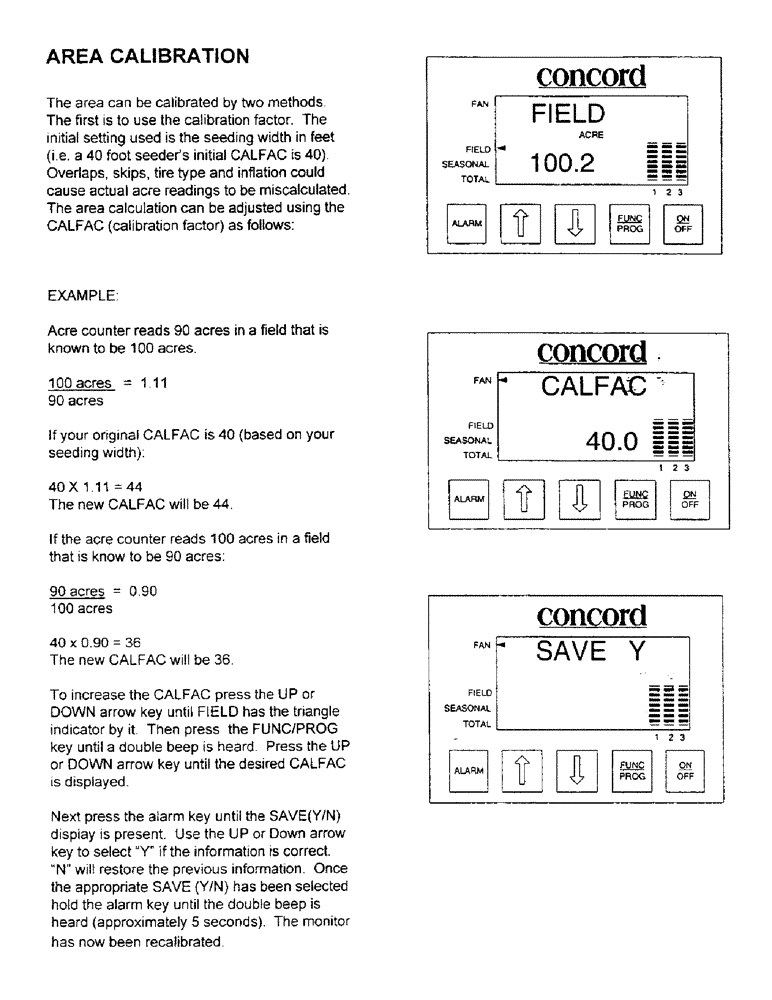 Схема запчастей Case IH 3400 - (C05) - AREA CALIBRATION 