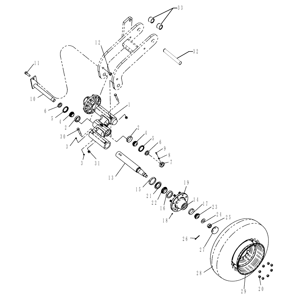 Схема запчастей Case IH 370 TRUE-TANDEM - (44.100.11) - WING TANDEM 8-BOLT PARTS (44) - WHEELS