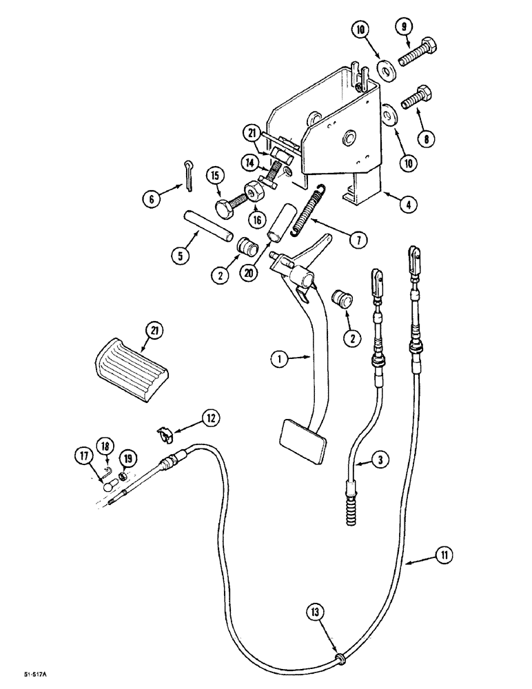 Схема запчастей Case IH 5150 - (6-096) - INCHING PEDAL, (JJF1030000 - ) (06) - POWER TRAIN