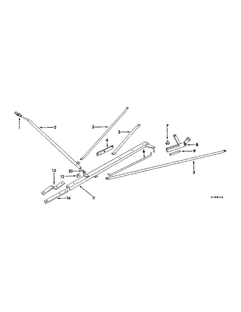 Схема запчастей Case IH 7 - (D-2) - HITCH POLE AND BRACES, AND QUANTITY LEVER 