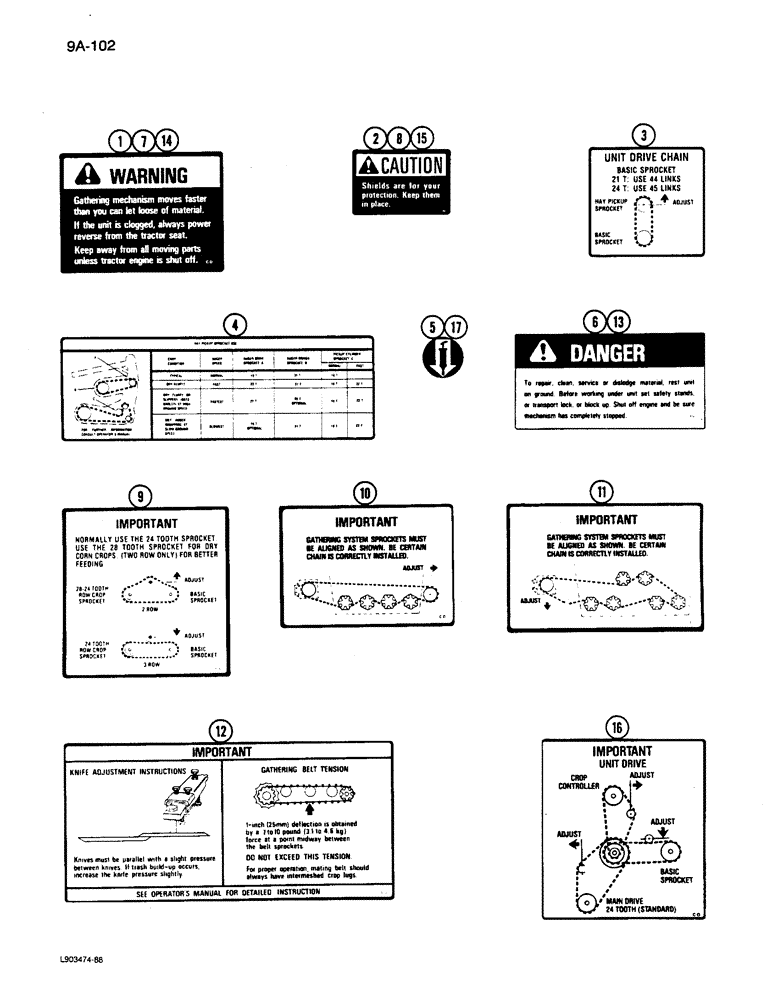 Схема запчастей Case IH 781 - (9A-102) - DECALS, SAFETY AND INSTRUCTION (12) - CHASSIS