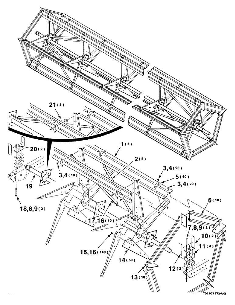 Схема запчастей Case IH 8820 - (3-06) - REEL ASSEMBLY, 30 FOOT, HK60891, 30 FOOT REEL ASSEMBLY COMPLETE, TO BE ORDERED THRU WHOLEGOODS ONLY (09) - CHASSIS