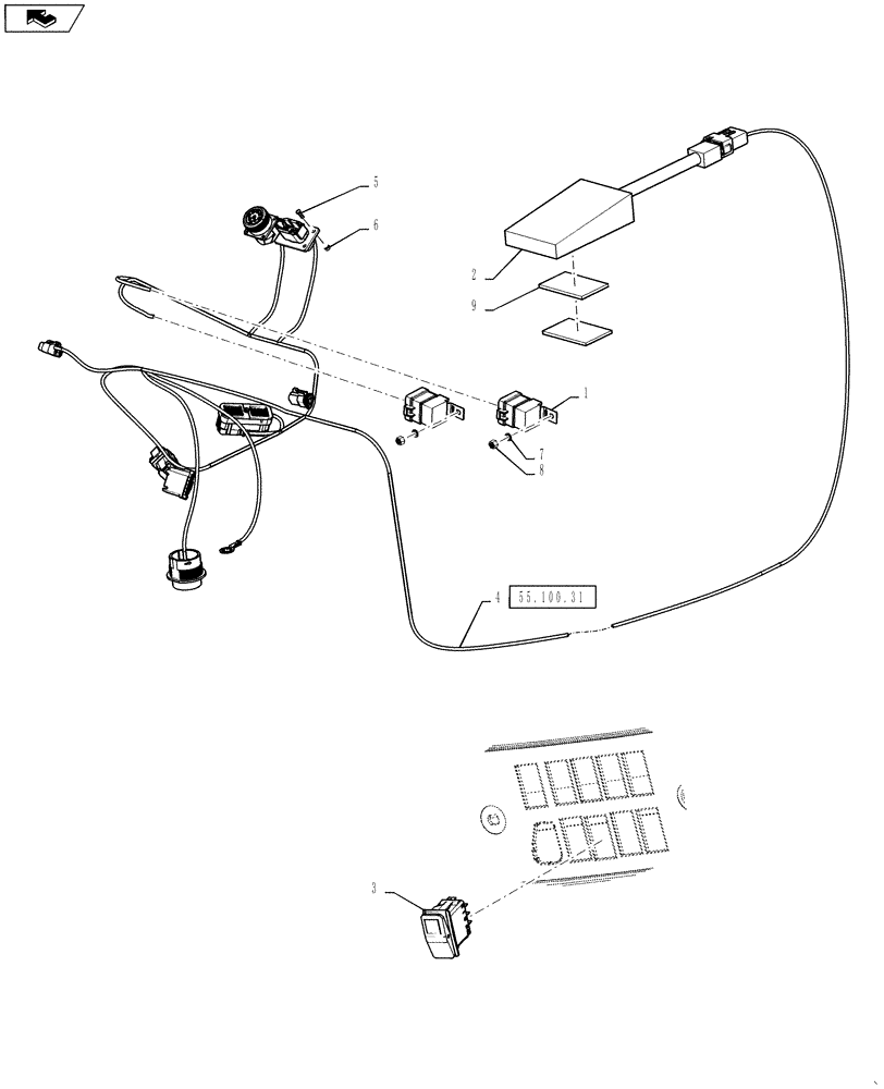 Схема запчастей Case IH TITAN 3030 - (55.911.04) - CAB AUTOGUIDANCE (55) - ELECTRICAL SYSTEMS