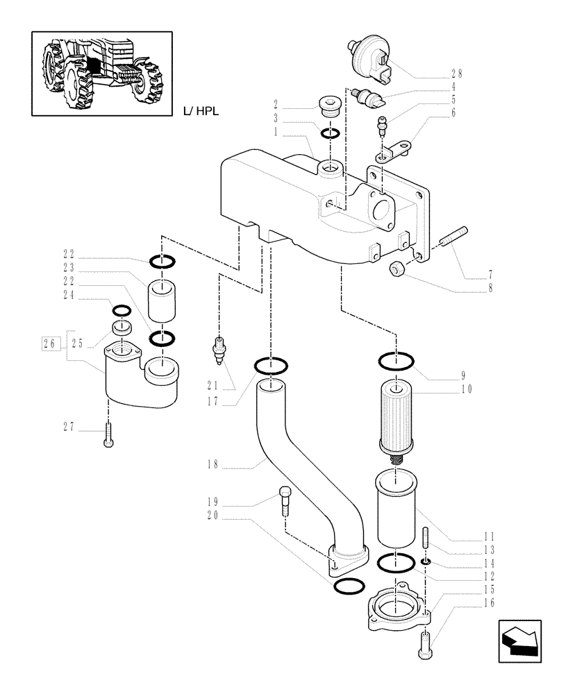 Схема запчастей Case IH MXU115 - (1.32.8/04[01]) - (VAR.831-831/1) CCLS WITH 2 MECHANICAL CONTROL VALVE - PUMPS FOR HYDRAULIC SYSTEM AND LIFT (03) - TRANSMISSION