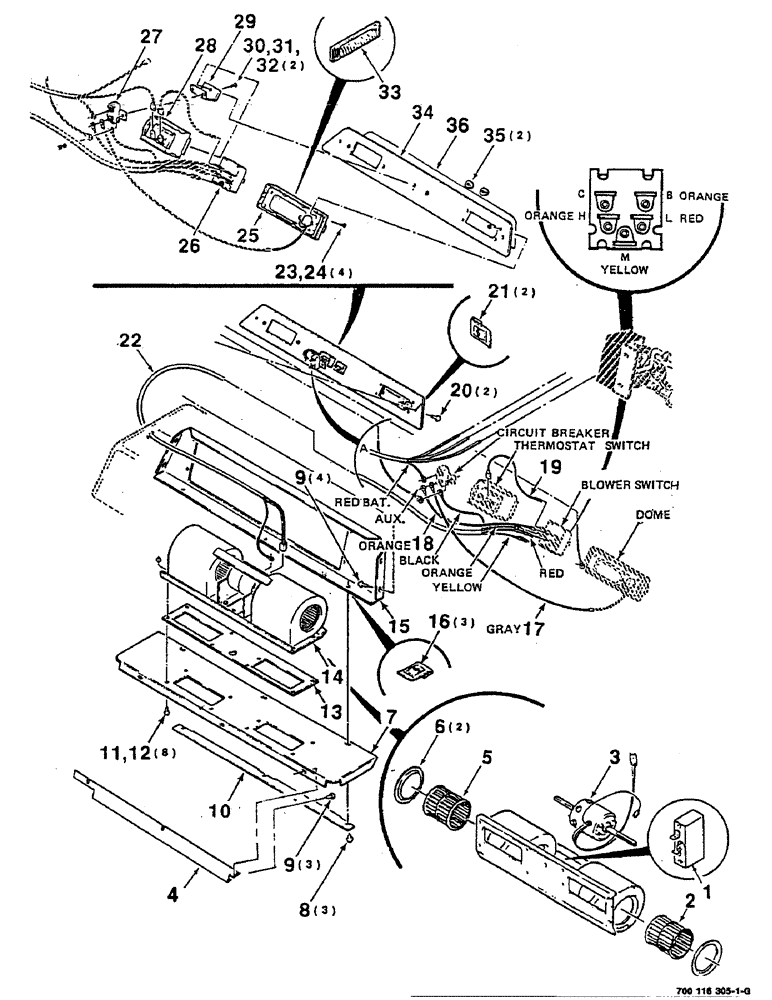 Схема запчастей Case IH 8825HP - (04-10) - CAB BLOWER ASSEMBLY (04) - ELECTRICAL SYSTEMS