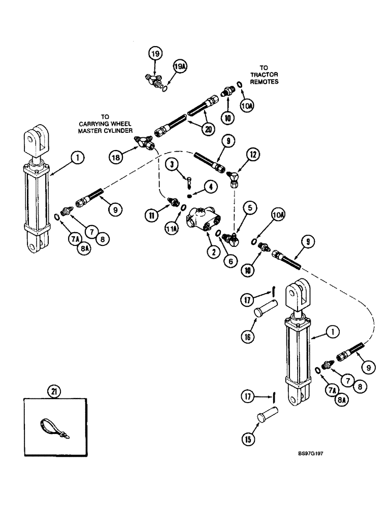 Схема запчастей Case IH 900 - (8-002) - ROW MARKER HYDRAULIC SYSTEM (08) - HYDRAULICS