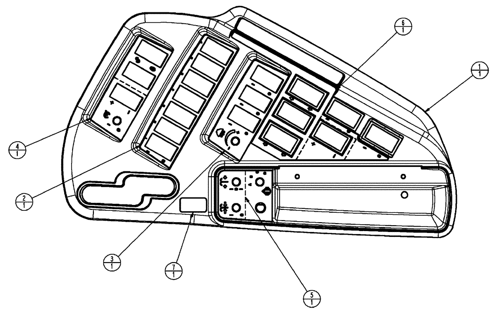 Схема запчастей Case IH FLX3010 - (01-053) - COVER ASSEMBLY, RH CONSOLE, LIQUID (10) - CAB