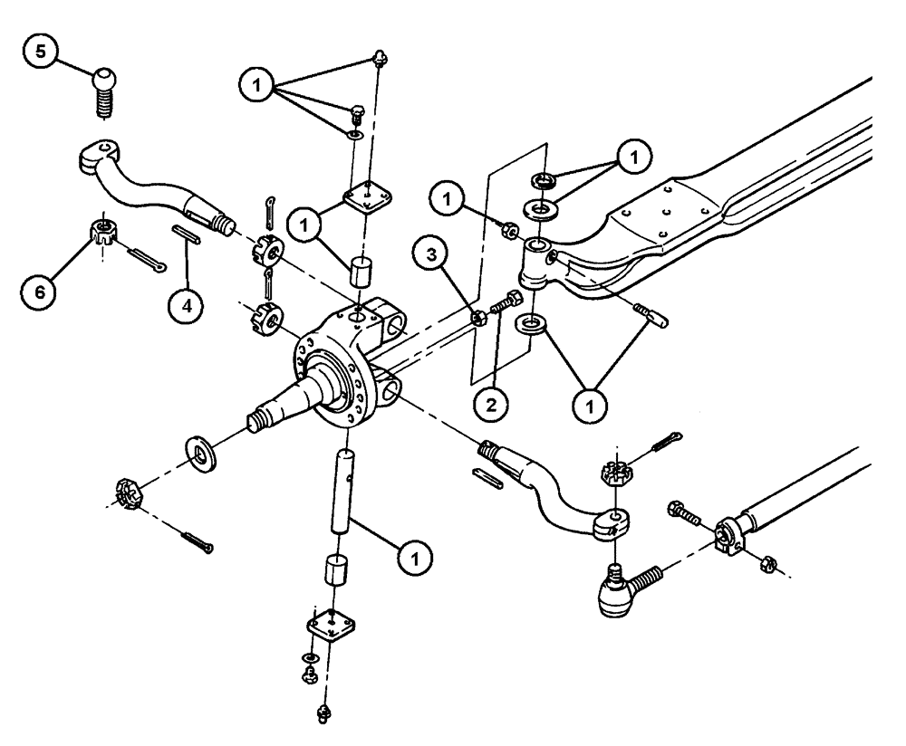 Схема запчастей Case IH FLX4375 - (04-003) - FRONT AXLE GENERAL AND KITS Frame & Suspension