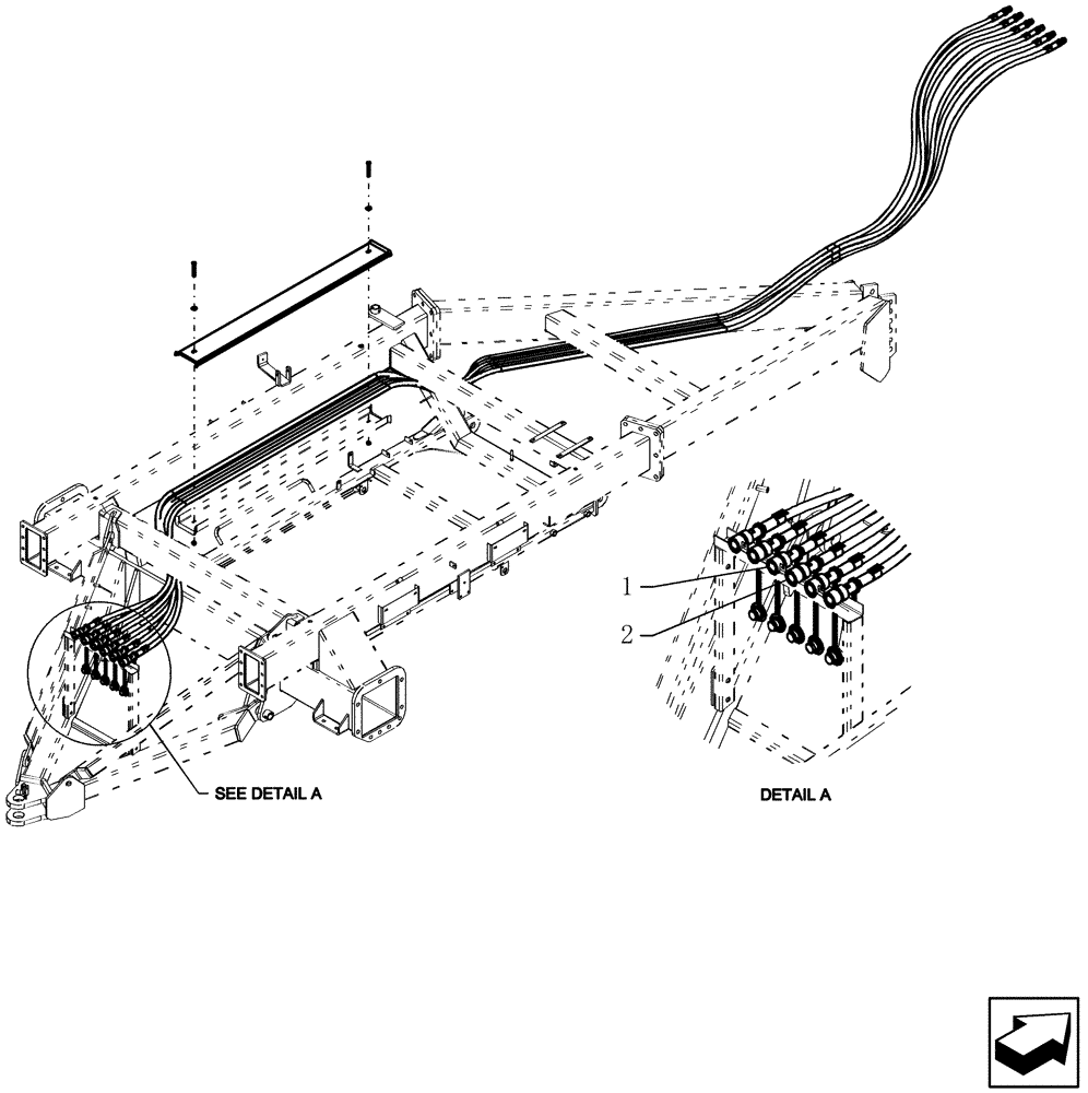 Схема запчастей Case IH ADX2230 - (F.10.D[15]) - TOW BETWEEN AIR CART 3/4" HYDRAULIC HOSE REPLACEMENT F - Frame Positioning