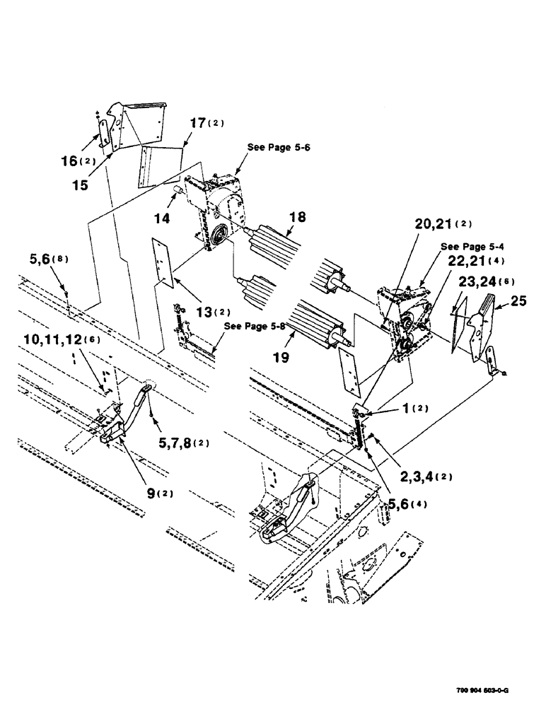 Схема запчастей Case IH SC416 - (5-02) - HAY CONDITIONER ASSEMBLY (09) - CHASSIS