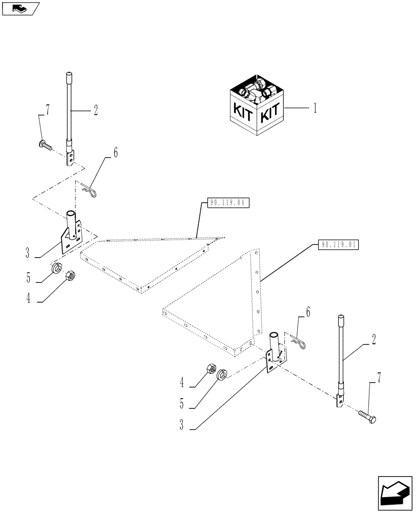 Схема запчастей Case IH RD193 - (88.090.03) - DIA., CORNER MARKER KIT (88) - ACCESSORIES