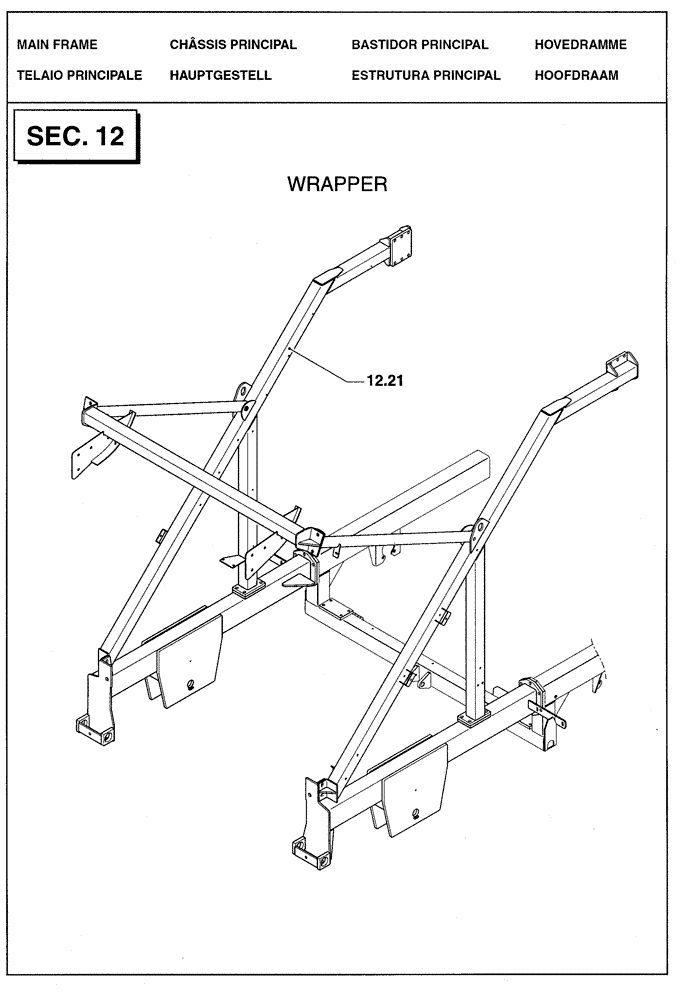 Схема запчастей Case IH RBX341 - (12.00B[01]) - SECTION LIST 12 - MAIN FRAME (12) - MAIN FRAME