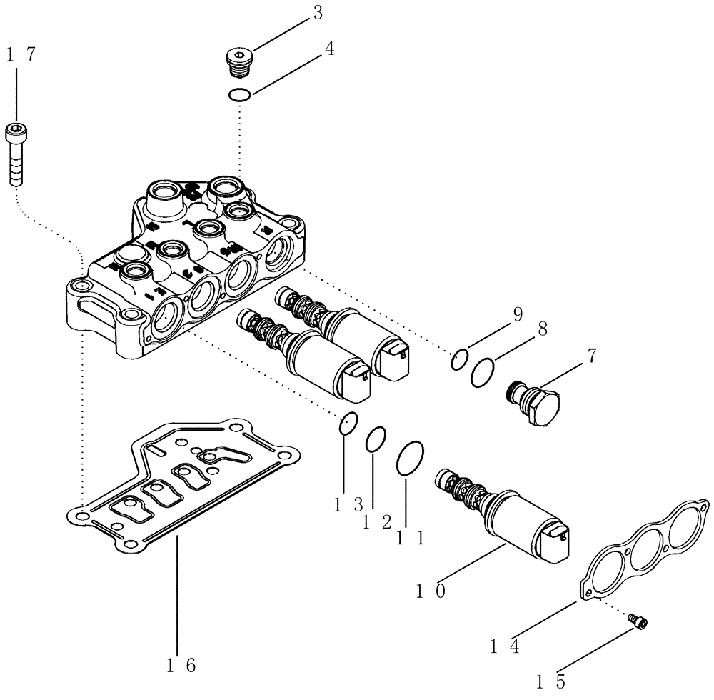 Схема запчастей Case IH MX230 - (06-34) - VALVE ASSEMBLY - TRANSMISSION CONTROL (450722A2) (06) - POWER TRAIN