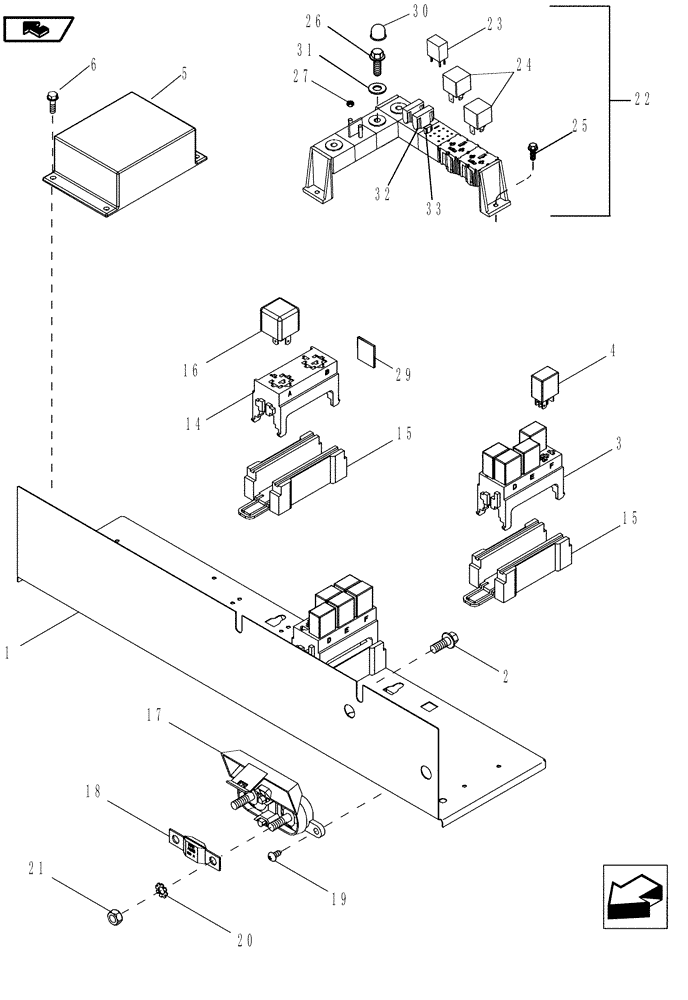 Схема запчастей Case IH MAGNUM 225 - (55.100.23) - ELECTRICAL COMPONENT MOUNTING (55) - ELECTRICAL SYSTEMS