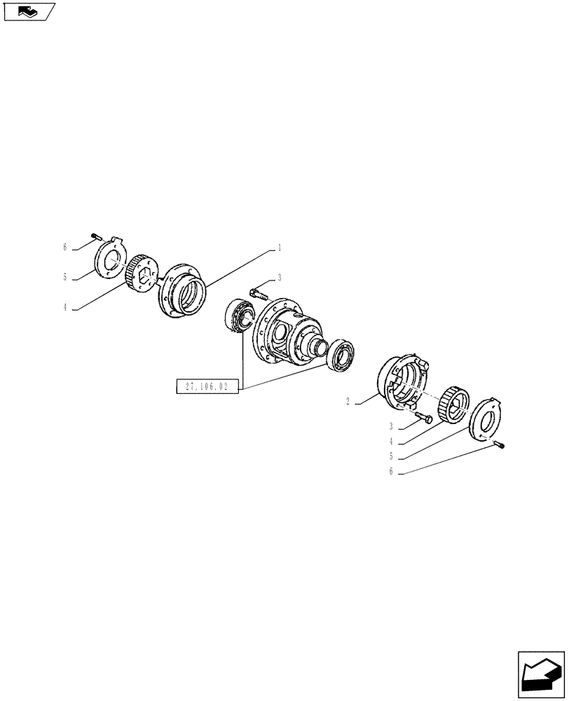 Схема запчастей Case IH FARMALL 75A - (27.110.02[02]) - DIFFERENTIAL LOCK BRAKES (27) - REAR AXLE SYSTEM