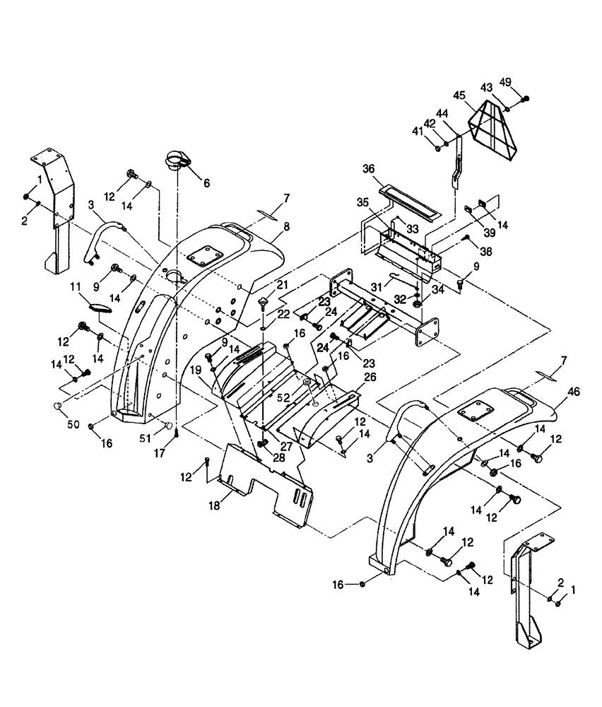 Схема запчастей Case IH DX48 - (08.01) - FENDERS & RELATED PARTS (08) - SHEET METAL