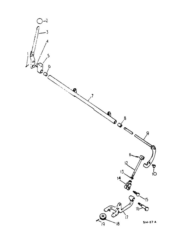 Схема запчастей Case IH 674 - (07-38) - POWER TAKE OFF LEVER AND CONNECTIONS (04) - Drive Train