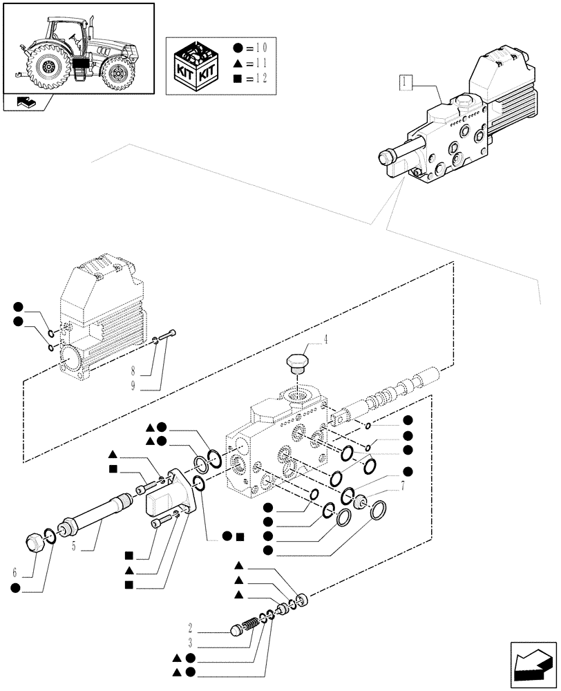 Схема запчастей Case IH PUMA 210 - (1.82.7/05D) - VALVE CONTROL - BREAKDOWN (07) - HYDRAULIC SYSTEM