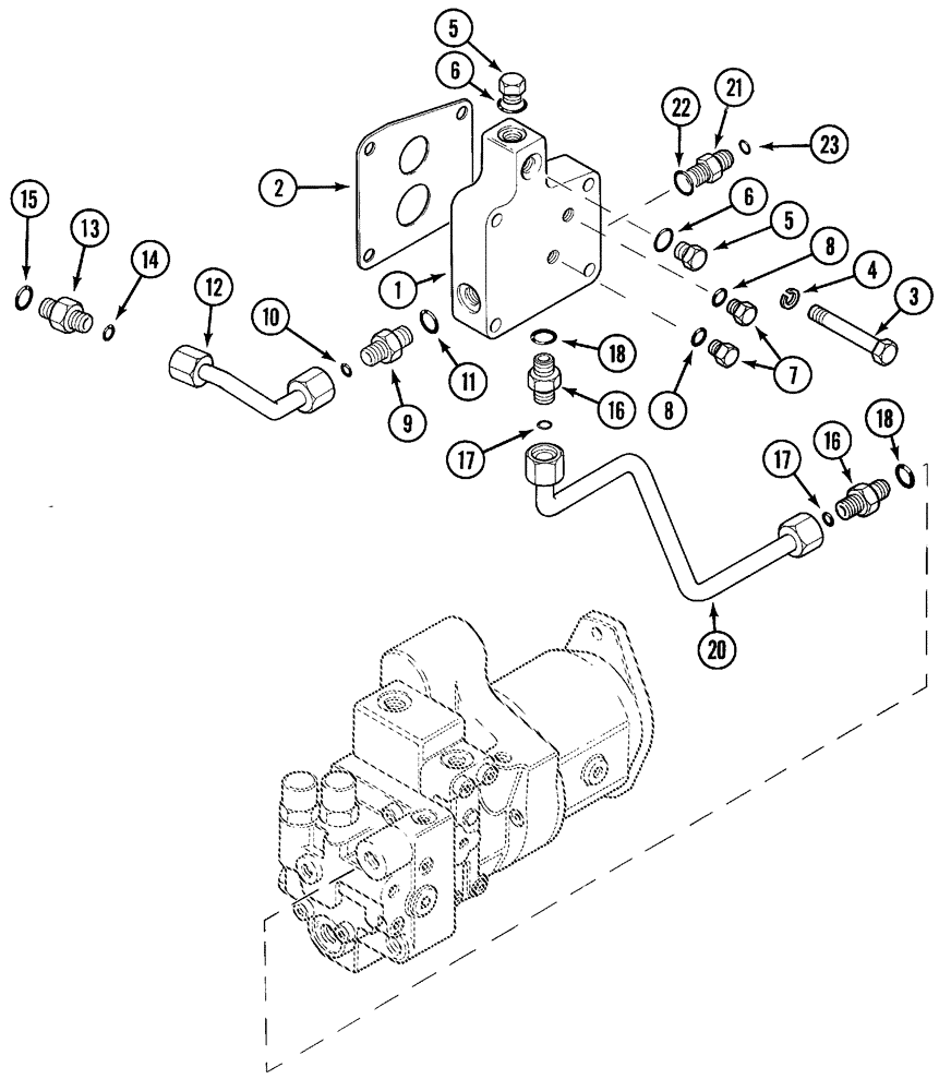 Схема запчастей Case IH 5120 - (8-18) - HYDRAULIC, MANIFOLD AND PIPES (08) - HYDRAULICS