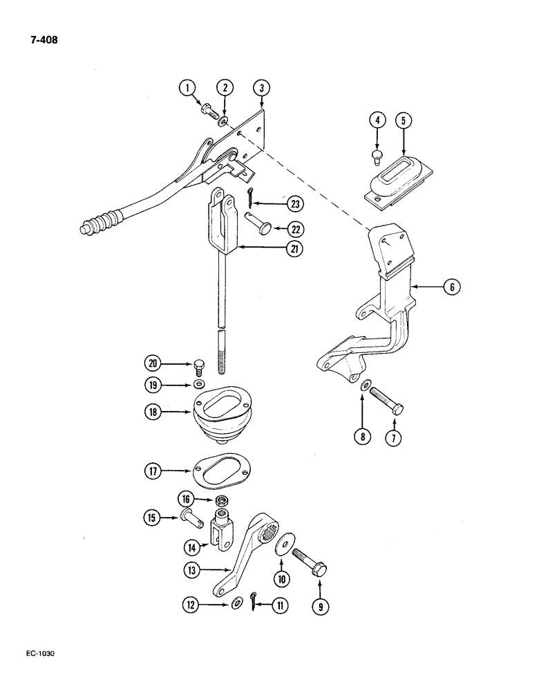 Схема запчастей Case IH 585 - (7-408) - PARK LOCK LINKAGE, WITH CAB, P.I.N. 18001 AND AFTER (07) - BRAKES