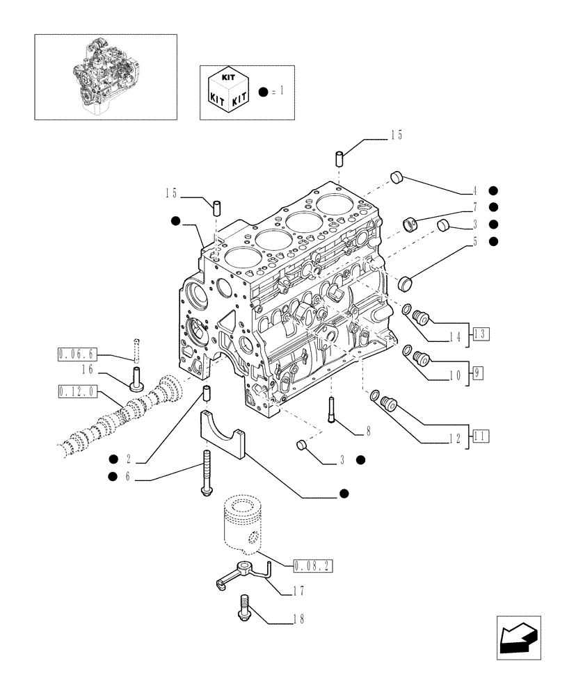 Схема запчастей Case IH F4BE0484C D601 - (0.04.0[01]) - CRANKCASE 