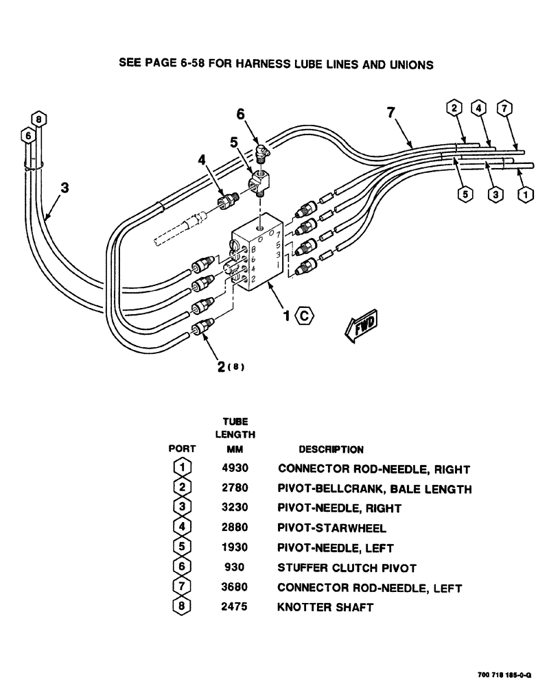 Схема запчастей Case IH 8575 - (06-060) - AUTO LUBE HARNESS ASSEMBLY, 700718185 AUTO LUBE HARNESS ASSEMBLY COMPLETE (14) - BALE CHAMBER