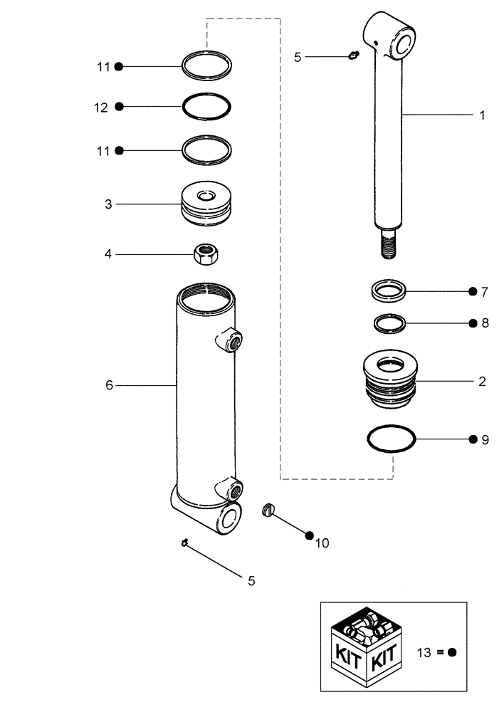 Схема запчастей Case IH LX156 - (08-20) - CYLINDER ASSEMBLY - GRAPPLE - 2006 (08) - HYDRAULICS