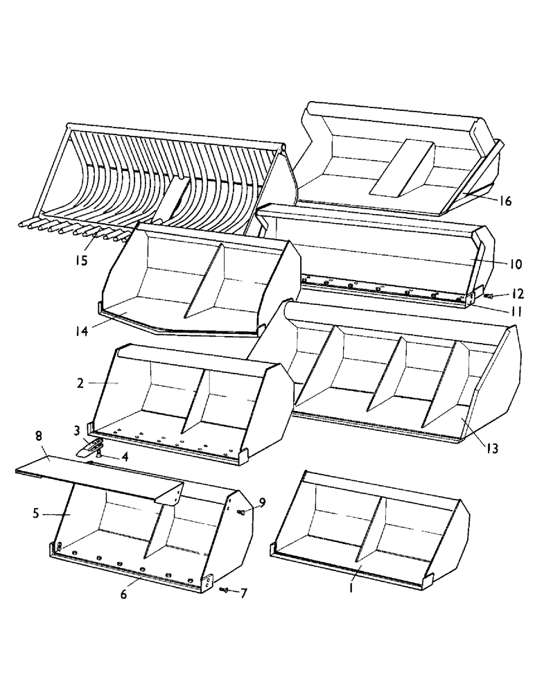 Схема запчастей Case IH LF-SERIES - (24) - BUCKETS, LOADERS WITH HYDRAULIC DUMP, LF12H MODEL 1212, 1210, LF9H MODEL 996, 995, LF8H MODEL 885 