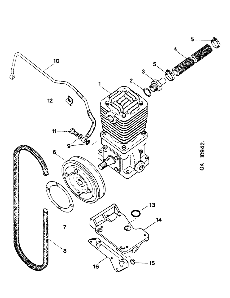 Схема запчастей Case IH D-179 - (16-06) - COMPRESSOR 