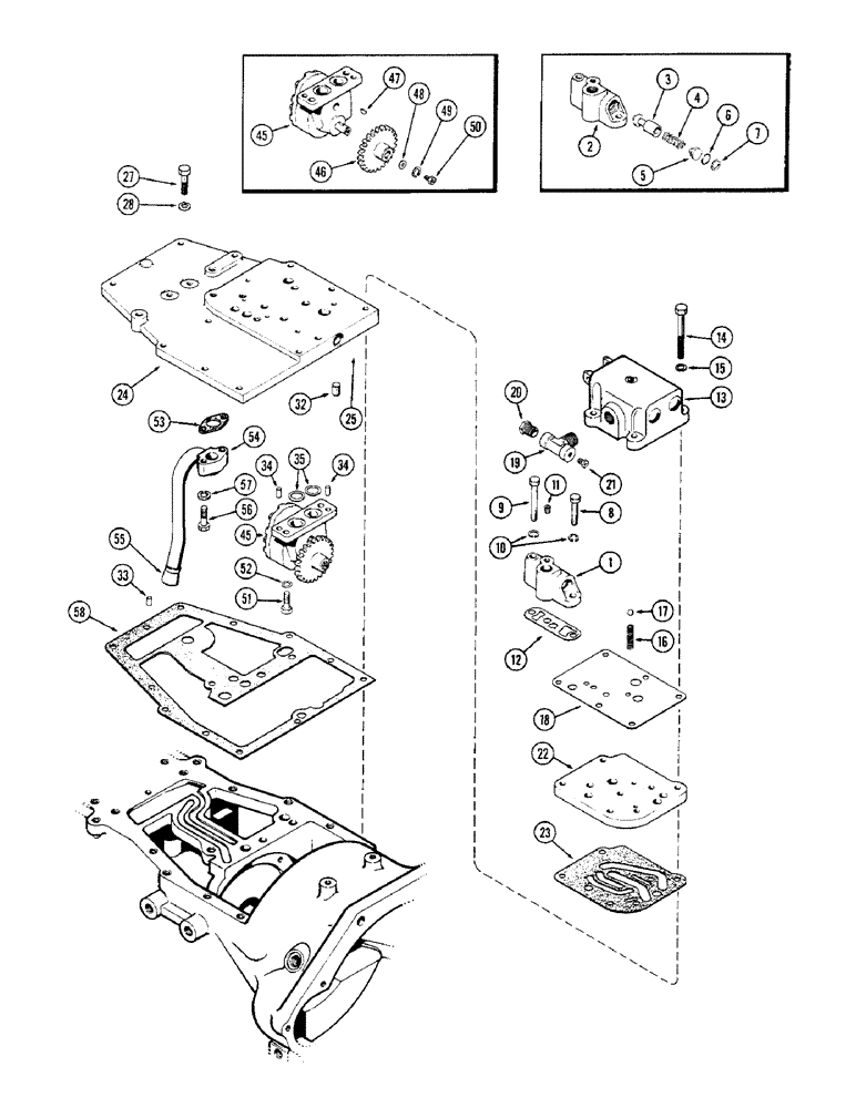 Схема запчастей Case IH M570AT - (050) - CONVERTER PUMP AND VALVE ADAPTER, TORQUE CONVERTER DRIVE (06) - POWER TRAIN