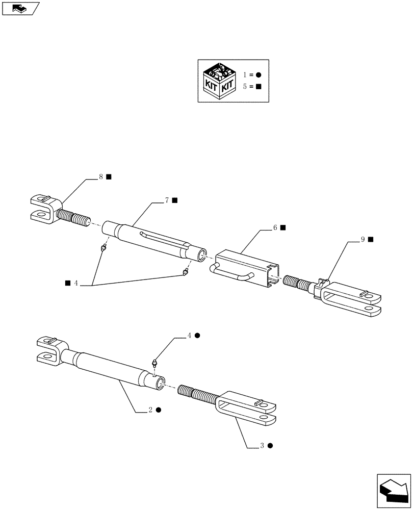 Схема запчастей Case IH FARMALL 65C - (35.120.01[04]) - ADJUSTABLE LIFT-ROD - BREAKDOWN (35) - HYDRAULIC SYSTEMS