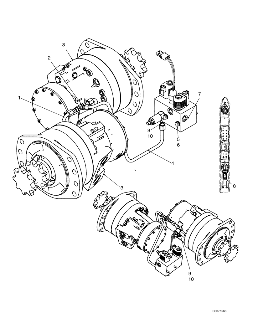 Схема запчастей Case IH 440 - (06-23) - HYDROSTATICS - TWO SPEED, DRIVE MOTORS (MECHANICAL CONTROL) (06) - POWER TRAIN