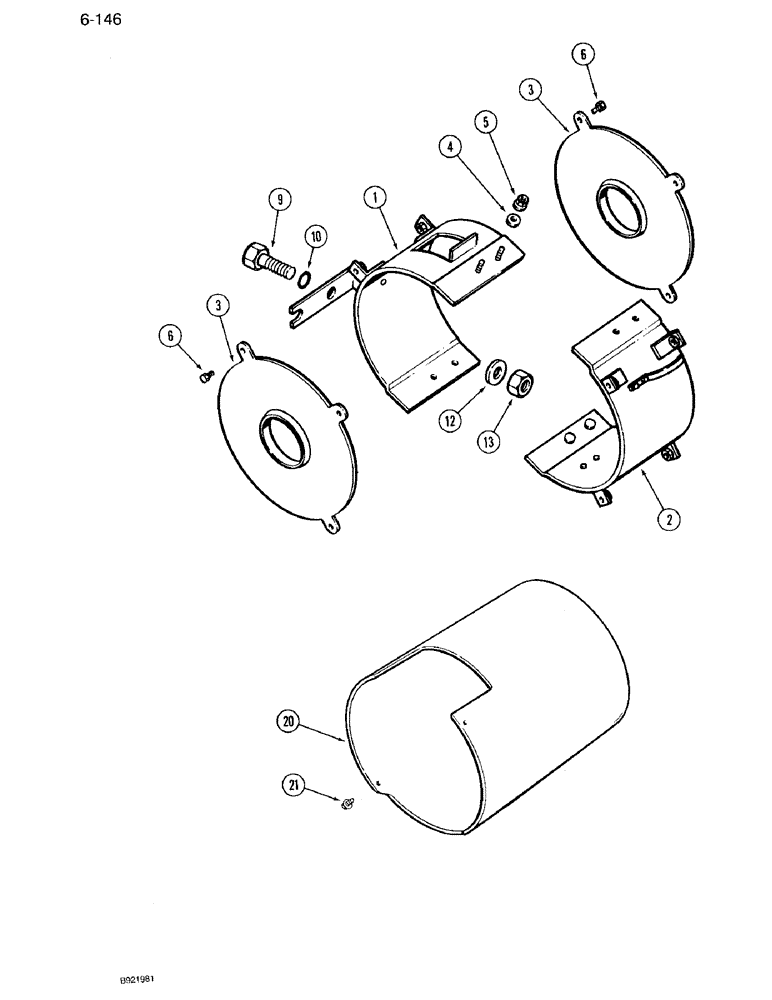 Схема запчастей Case IH 7110 - (6-146) - FRONT DRIVE CLUTCH SHIELDS (06) - POWER TRAIN