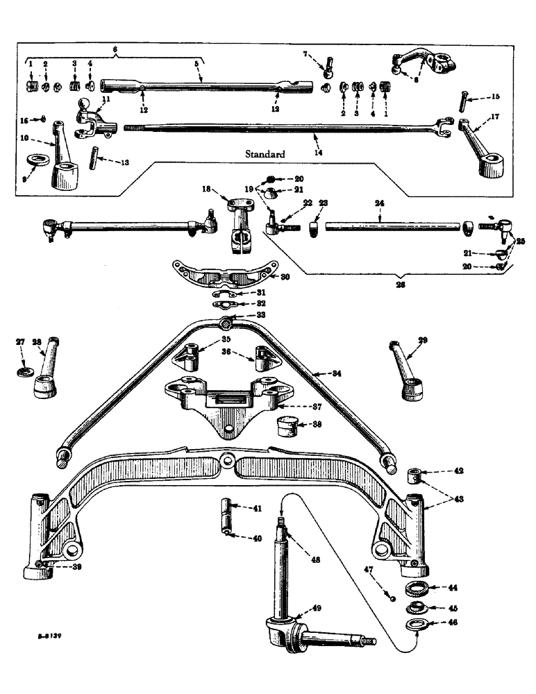 Схема запчастей Case IH FARMALL M - (202) - CHASSIS, FRONT AXLE, BOLSTER AND STEERING CONNECTIONS, FARMALL "MV" AND "MDV" (12) - CHASSIS