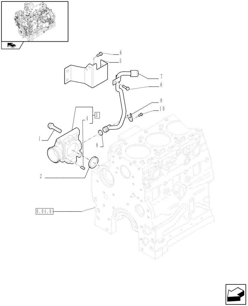 Схема запчастей Case IH PUMA 155 - (0.32.3[01]) - ENGINE COOLING SYSTEM PIPING (01) - ENGINE