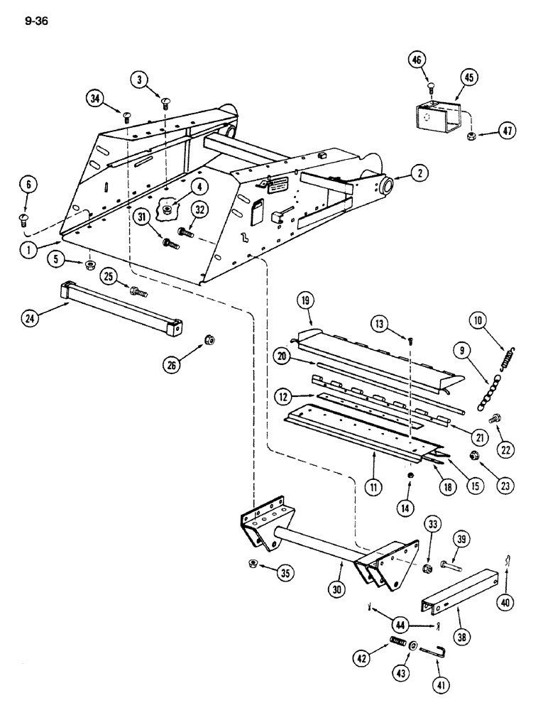 Схема запчастей Case IH 1620 - (9-036) - FEEDER LIFT AND LOWER COVERS (13) - FEEDER