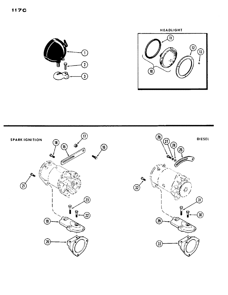 Схема запчастей Case IH 430 - (117C) - ELECTRICAL EQUIPMENT AND HARDWARE (04) - ELECTRICAL SYSTEMS