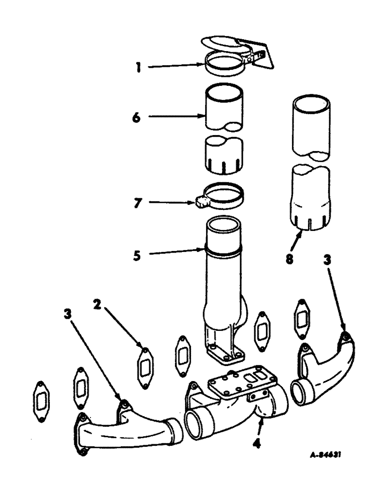 Схема запчастей Case IH 21206 - (D-19) - DIESEL ENGINES, EXHAUST SYSTEM (01) - ENGINE