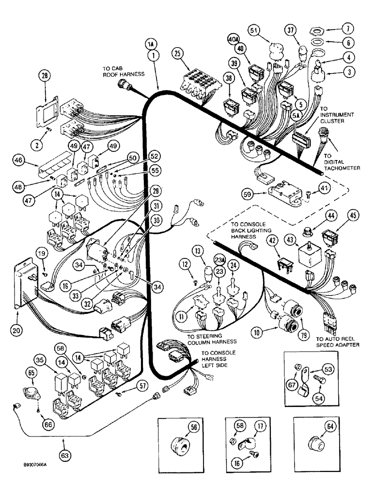 Схема запчастей Case IH 1666 - (4-06) - CONSOLE HARNESS, RIGHT HAND CONSOLE (06) - ELECTRICAL