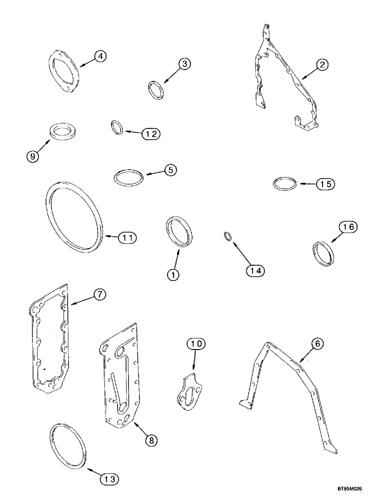 Схема запчастей Case IH MX220 - (2-150) - GASKET KIT, MX180, MX200, MX220, 6T-830/6TAA-830 EMISSIONS CERTIFIED ENGINE, CLYLINDER BLOCK (02) - ENGINE