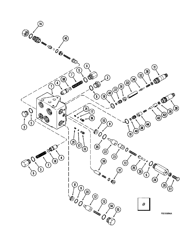 Схема запчастей Case IH 1680 - (8-34) - HEADER VALVE (07) - HYDRAULICS