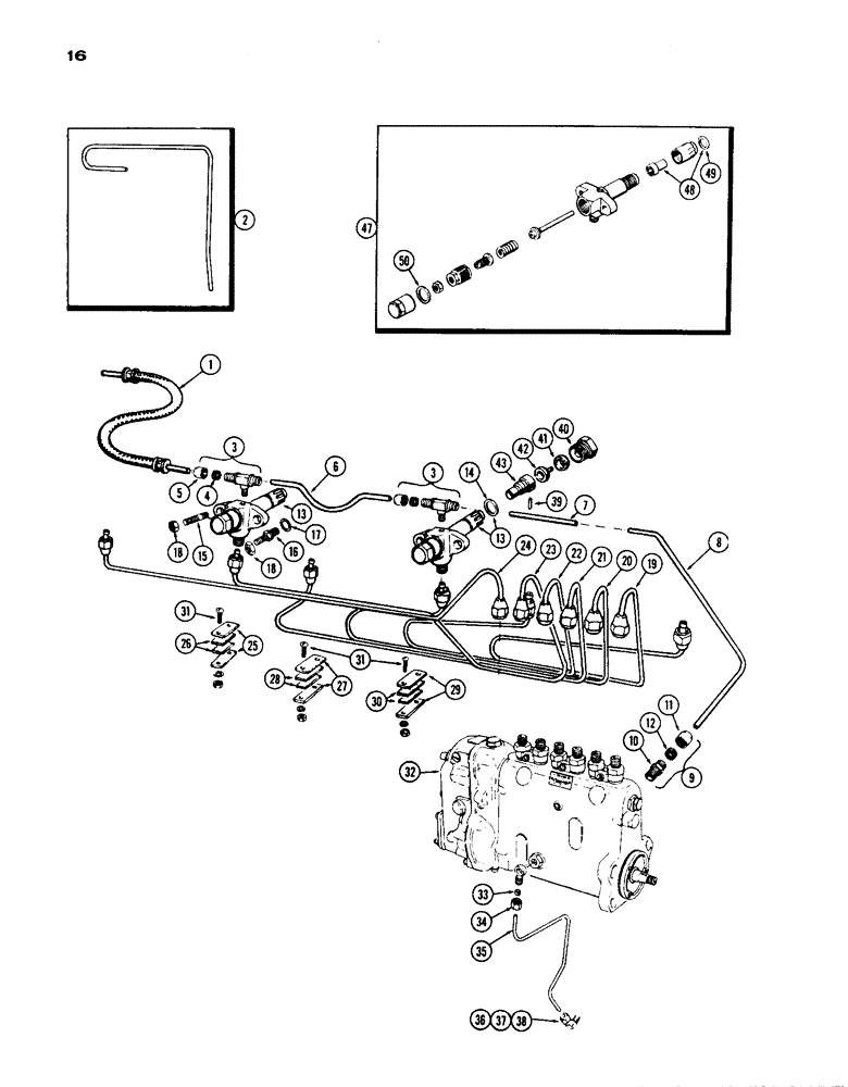 Схема запчастей Case IH 1200 - (016) - FUEL INJECTION SYSTEM, (451) DIESEL ENGINE (02) - ENGINE