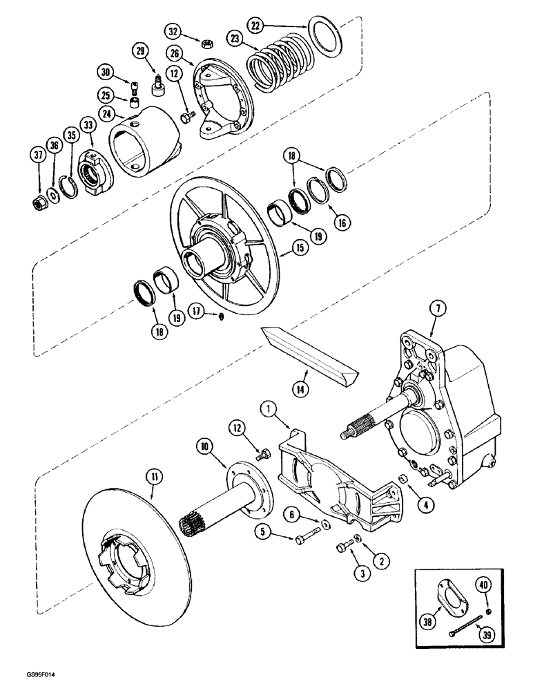 Схема запчастей Case IH 1670 - (9B-04) - ROTOR DRIVE PULLEY AND CAM (14) - ROTOR, CONCANVES & SIEVE