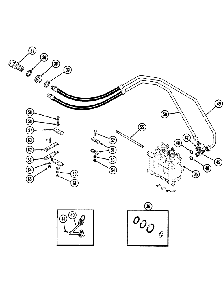 Схема запчастей Case IH 2090 - (8-412) - REMOTE HYDRAULICS, REMOTE ATTACHMENT, NUMBER THREE CIRCUIT, WITH LOCKOUT QUADRANT (CONTD) (08) - HYDRAULICS