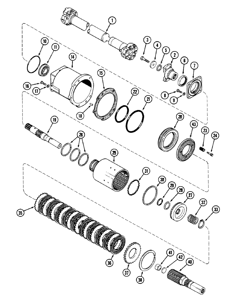 Схема запчастей Case IH 4694 - (6-266) - PTO CLUTCH AND SHAFTS (06) - POWER TRAIN