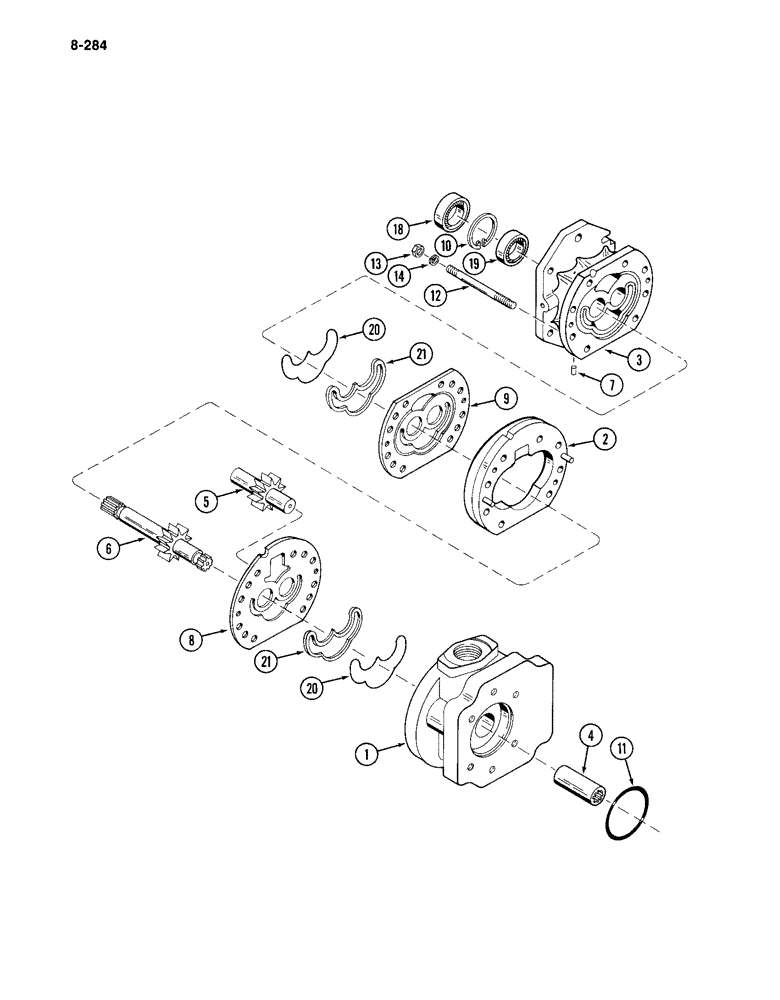 Схема запчастей Case IH 4994 - (8-284) - CHARGE GEAR PUMP (08) - HYDRAULICS