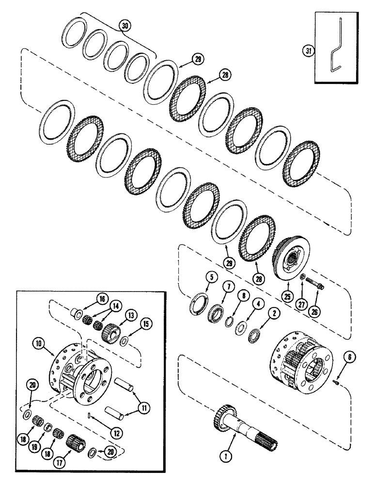 Схема запчастей Case IH 4890 - (6-180) - TRANSMISSION, C-2 CLUTCH AND PLANETARY (06) - POWER TRAIN