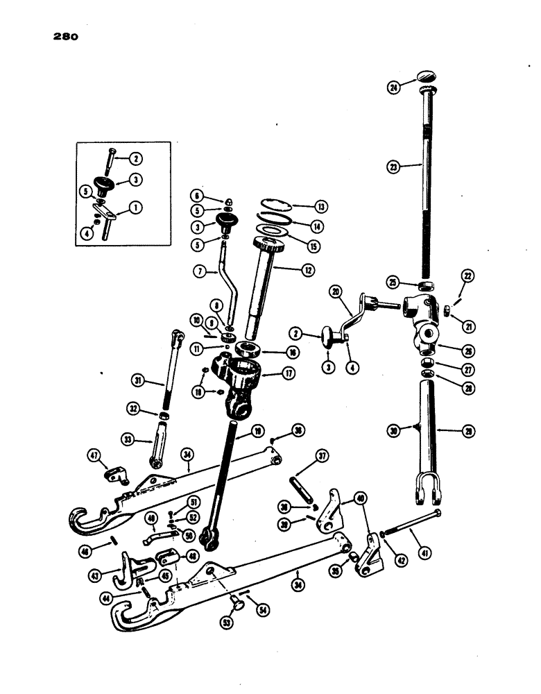 Схема запчастей Case IH 530 - (280) - DRAFT ARMS AND LIFT LINKS, EAGLE HITCH TRACTOR, PRIOR TO S/N 8262800 (06) - POWER TRAIN